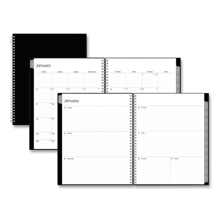 BLUE SKY Classic Red Week/Month Planner, Open Scheduling, 11 x 8.5, Black, 2020 111288